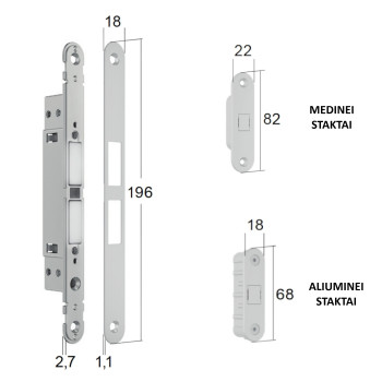 Magnētiskā slēdzene Bonaiti MATCH PASSAGE MOD. 375 — balta