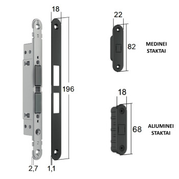 Magnētiskā slēdzene Bonaiti MATCH PASSAGE MOD. 375 — melna