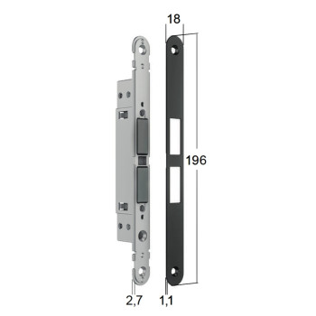 Magnētiskā slēdzene Bonaiti MATCH PASSAGE MOD. 375 — melna